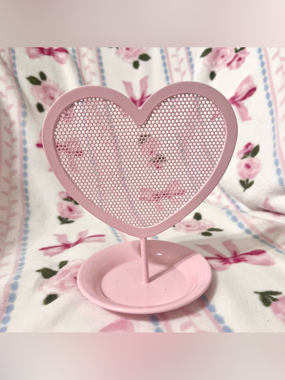 Pink Heart Earrings Jewelry Organizer Holder